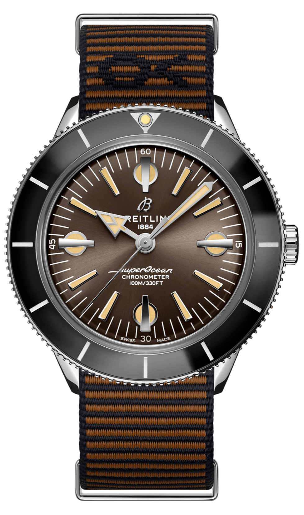 Breitling Superocean Heritage '57 Outerknown Brown Dial Brown NATO Strap Watch for Men - A103703A1Q1W1