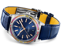 Breitling Chronomat Automatic 36 South Sea Blue Dial Blue Leather Strap Watch for Women - A10380611C1P1