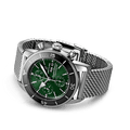 Breitling Superocean Heritage Chronograph 44 Green Dial Silver Mesh Bracelet Watch for Men - A13313121L1A1