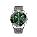 Breitling Superocean Heritage Chronograph 44 Green Dial Silver Mesh Bracelet Watch for Men - A13313121L1A1