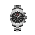 Breitling Super Avenger Chronograph 48 Black Dial Silver Steel Strap Watch for Men - A13375101B1A1