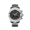 Breitling Avenger Chronograph 43 Black Dial Silver Steel Strap Watch for Men - A13385101B1A1