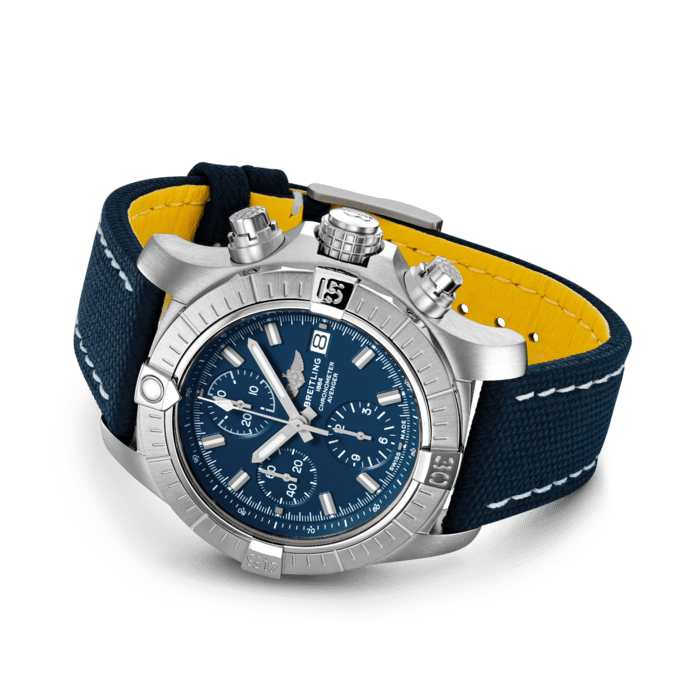 Breitling Avenger Chronograph 43 Blue Dial Blue Nylon Strap Watch for Men - A13385101C1X1