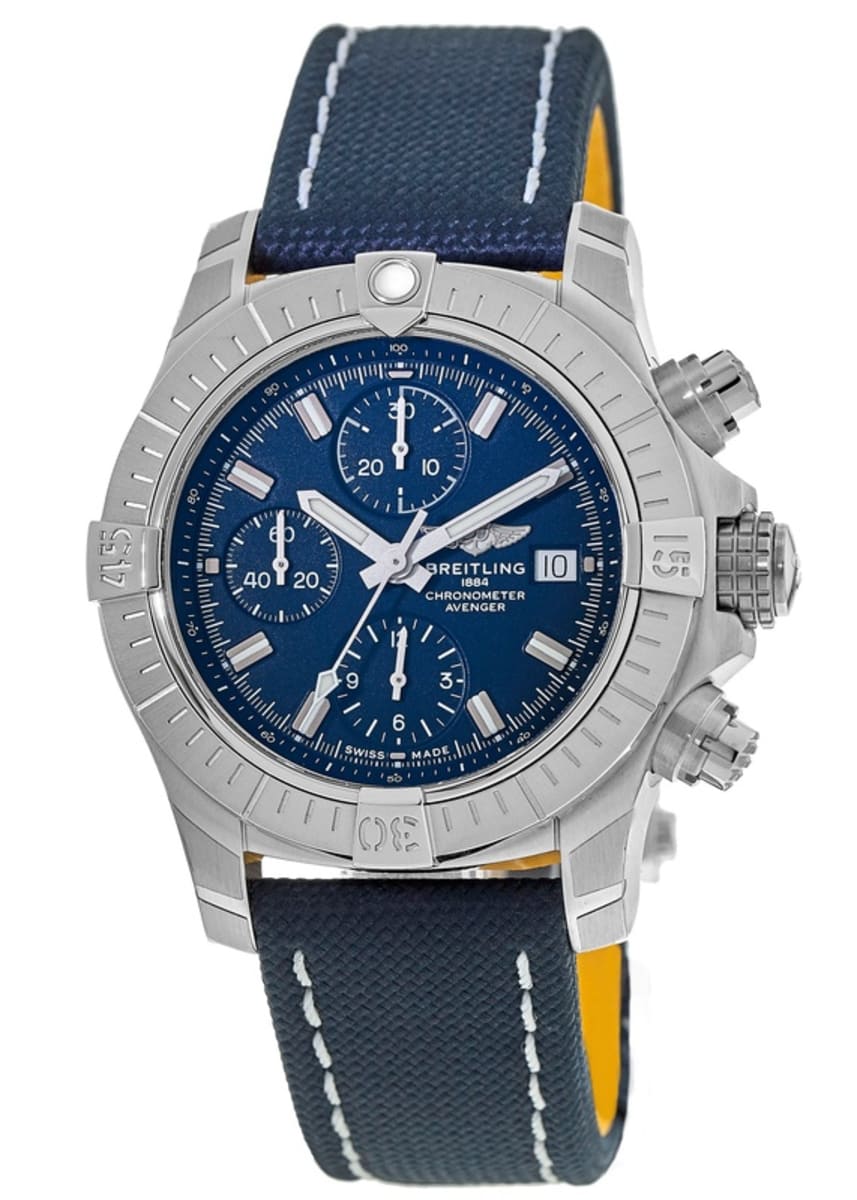 Breitling Avenger Chronograph 43 Blue Dial Blue Nylon Strap Watch for Men - A13385101C1X1