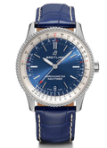 Breitling Navitimer Automatic 38mm Blue Dial Blue Leather Strap Mens Watch - A17325211C1P1