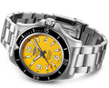 Breitling Superocean Automatic 44mm Yellow Dial Silver Steel Strap Watch for Men - A17375211/1A1