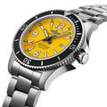 Breitling Superocean Automatic 44mm Yellow Dial Silver Steel Strap Watch for Men - A17375211/1A1