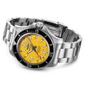 Breitling Superocean II Automatic 44mm Yellow Dial Silver Steel Strap Watch for Men - A17367021I1A1