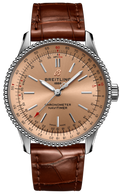Breitling Navitimer Automatic 35 Brown Dial Brown Leather Strap Watch for Men - A17395201K1P1