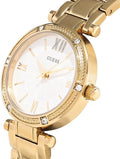 Guess Park Ave South Analog White Dial Gold Steel Strap Watch For Women - W0767L2