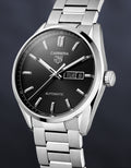 Tag Heuer Carrera Day Date Automatic Black Dial Silver Steel Strap Watch for Men - WBN2010.BA0640