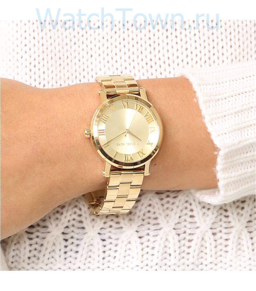 Michael Kors Norie Gold Dial Gold Steel Strap Watch for Women - MK3560