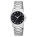 Gucci G Timeless Black Dial Silver Steel Strap Watch For Women - YA126573A