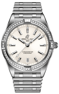 Breitling Chronomat 32 Diamonds White Dial Silver Steel Strap Watch for Women - A77310591A1A1