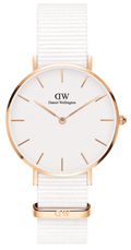 Daniel Wellington Classic Petite Dover White Dial White Nylon Strap Watch For Women - DW00100311
