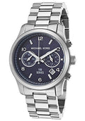 Michael Kors Hunger Stop 100 Series Navy Blue Dial Silver Steel Strap Watch for Women - MK5814