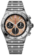 Breitling Chronomat B01 42 Brown Dial Silver Steel Strap Watch for Men - AB0134101K1A1