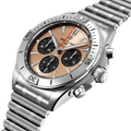 Breitling Chronomat B01 42 Brown Dial Silver Steel Strap Watch for Men - AB0134101K1A1