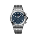 Breitling Chronomat B01 42 Frecce Tricolori Blue Dial Silver Steel Strap Watch for Men - AB01344A1C1A1