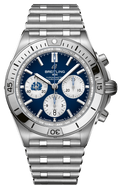 Breitling Chronomat B01 42 Six Nations Scotland Blue Dial Silver Steel Strap Watch for Men - AB0134A51C1A1