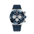 Breitling Super Chronomat B01 44 Blue Dial Blue Rubber Strap Watch for Men - AB0136161C1S1