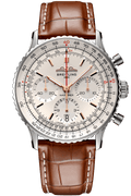 Breitling Navitimer B01 Chronograph 41 White Dial Brown Leather Strap Watch for Men - AB0139211G1P1
