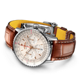Breitling Navitimer B01 Chronograph 41 White Dial Brown Leather Strap Watch for Men - AB0139211G1P1