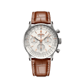 Breitling Navitimer B01 Chronograph 41 White Dial Brown Leather Strap Watch for Men - AB0139211G1P1