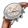 Breitling Navitimer B01 Chronograph 41 White Dial Brown Leather Strap Watch for Men - AB0139211G1P1