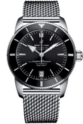 Breitling Superocean Heritage B20 Automatic 42 Black Dial Silver Mesh Bracelet Watch for Men - AB2010121B1A1