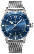 Breitling Superocean Heritage B20 Automatic 44 Blue Dial Silver Mesh Bracelet Watch for Men - AB2030161C1A1