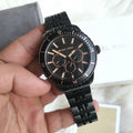 Michael Kors Cunningham Chronograph Black Dial Black Steel Strap Watch For Men - MK7157