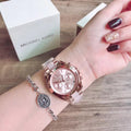 Michael Kors Bradshaw Rose Gold Dial Two Tone Steel Strap Watch for Women - MK6066