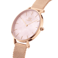 Daniel Wellington Petite Melrose Pink Dial Rose Gold Mesh Strap Watch For Women - DW00100368