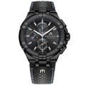 Maurice Lacroix Aikon Chronograph Limited Edition Black Dial Black Leather Strap Watch for Men - AI1018-PVB01-337-1