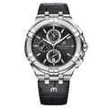 Maurice Lacroix Aikon Chronograph Black Dial Black Leather Strap Watch for Men - AI1018-SS001-330-1