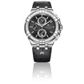 Maurice Lacroix Aikon Chronograph Black Dial Black Leather Strap Watch for Men - AI1018-SS001-330-1