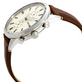 Fossil Townsman Chronograph White Dial Brown Leather Strap Watch for Men - FS5350