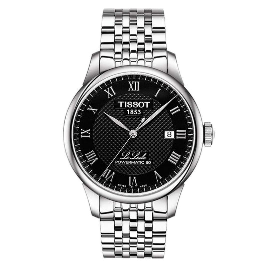 Tissot Le Locle Automatic Black Dial Silver Steel Strap Watch For Men - T41.1.483.53