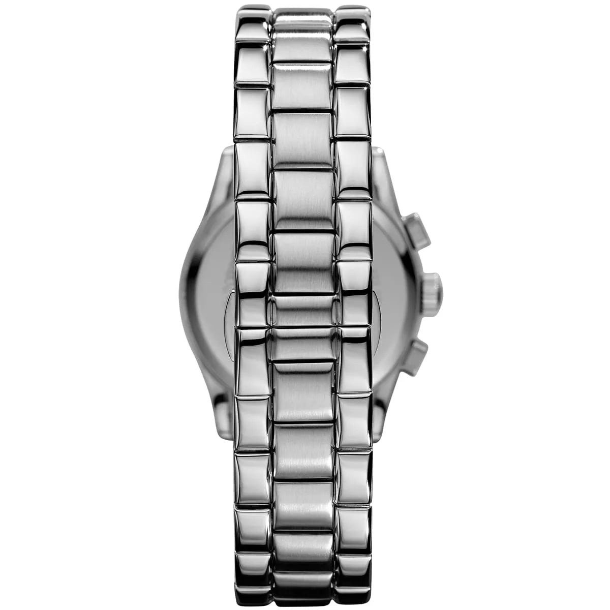 Emporio Armani Velente Chronograph Black Dial Silver Steel Strap Watch For Women - AR0674