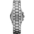 Emporio Armani Velente Chronograph Black Dial Silver Steel Strap Watch For Women - AR0674