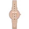 Emporio Armani Gianni T-Bar Quartz Rose Gold Dial Pink Leather Strap Watch For Women - AR11001
