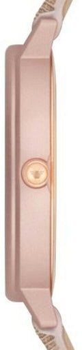 Emporio Armani Kappa Quartz Rose Gold Dial Pink Leather Strap Watch For Women - AR11010