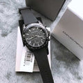 Emporio Armani Giovanni Chronograph Black Dial Black Rubber Strap Watch For Men - AR11028