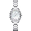 Emporio Armani Valeria Quartz Mother of Pearl Dial Silver Steel Strap Watch For Women - AR11030