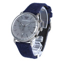 Emporio Armani Aviator Quartz Grey Dial Blue Fabric Strap Watch For Men - AR11144