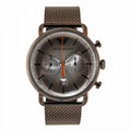 Emporio Armani Aviator Chronograph Grey Dial Brown Mesh Bracelet Watch For Men - AR11169