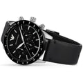 Emporio Armani Mario Chronograph Black Dial Black Leather Strap Watch For Men - AR11243