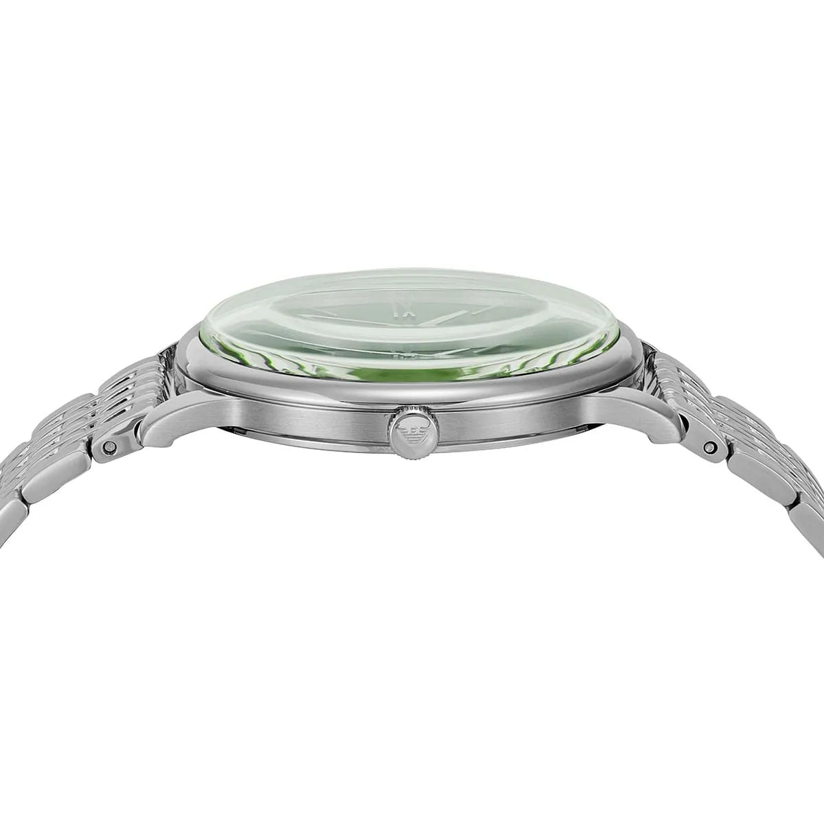 Emporio Armani Minimalist Green Dial Silver Steel Strap Watch for Men - AR11644