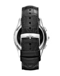 Emporio Armani Valente Chronograph Black Dial Black Leather Strap Watch For Men - AR1633